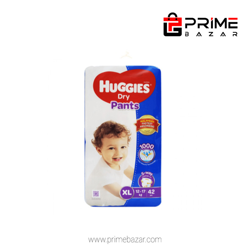 Huggies Dry XL Pant Diaper 12-17Kg - 42 Pcs (Malaysia)