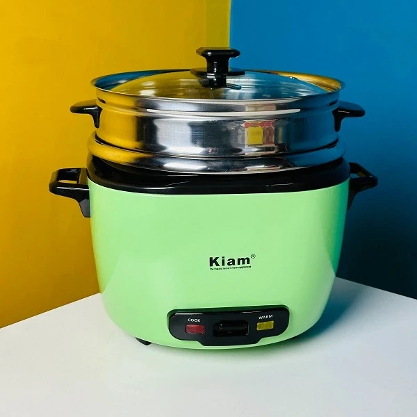 Kiam DRC 9704 2.8 Liter Stainless Steel + Non-Stick Double Pot Rice Cooker
