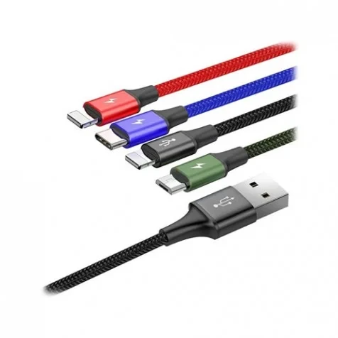 Baseus 4 in 1 Fast Charging Cable, Dual Type-C, Lightning & Micro USB CA1T4-B01