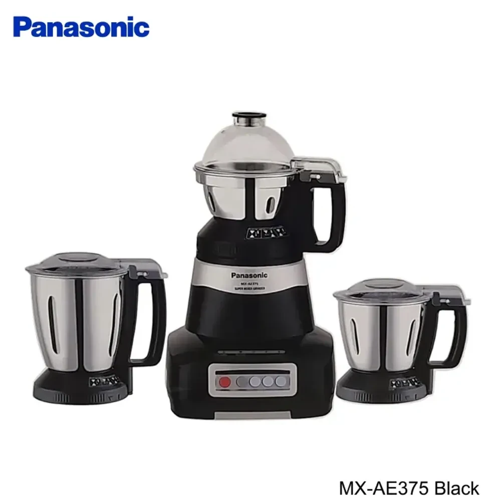 Panasonic MX-AE375 Black 750W Mixer Grinder 3 Jars – Black Color