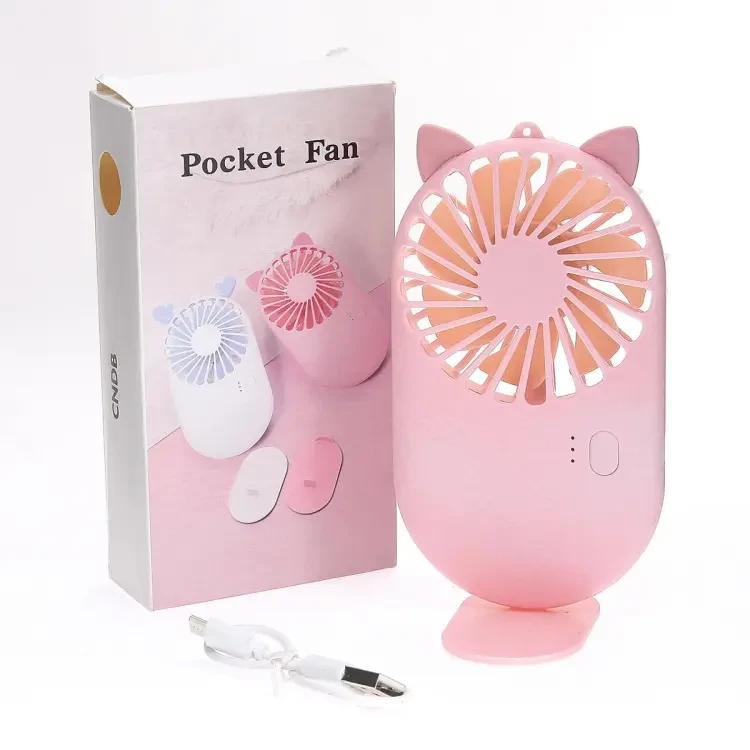 Pocket Fan USB Charging Mini Fan Handheld Desktop Silent Fan Portable Carry Cute Cartoon Fan CNDB