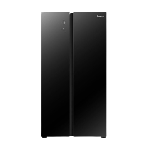 Hisense 580 L Side By Side Refrigerator-Black (Glass Door)