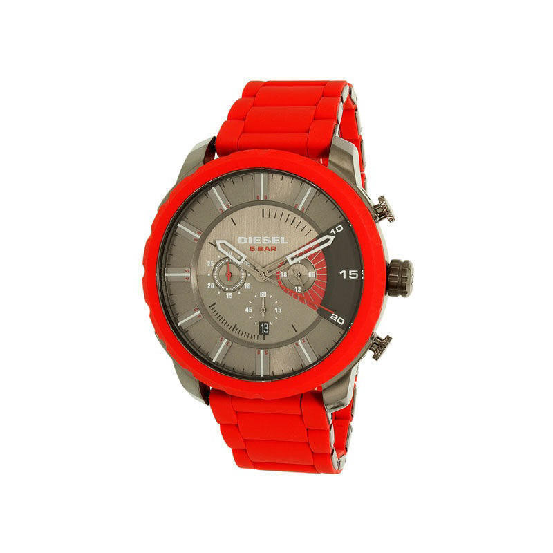 Diesel DZ4384 Stronghold Gunmetal Dial Red Plated Stainless Steel Men's Chronograph Watch
