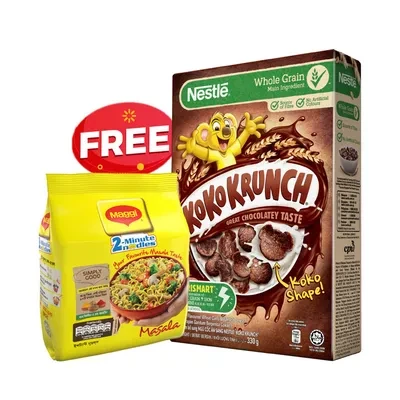 Nestle Koko Krunch Chocolate Cereal Box (Free Maggi Noodles 4 pack) 300 gm