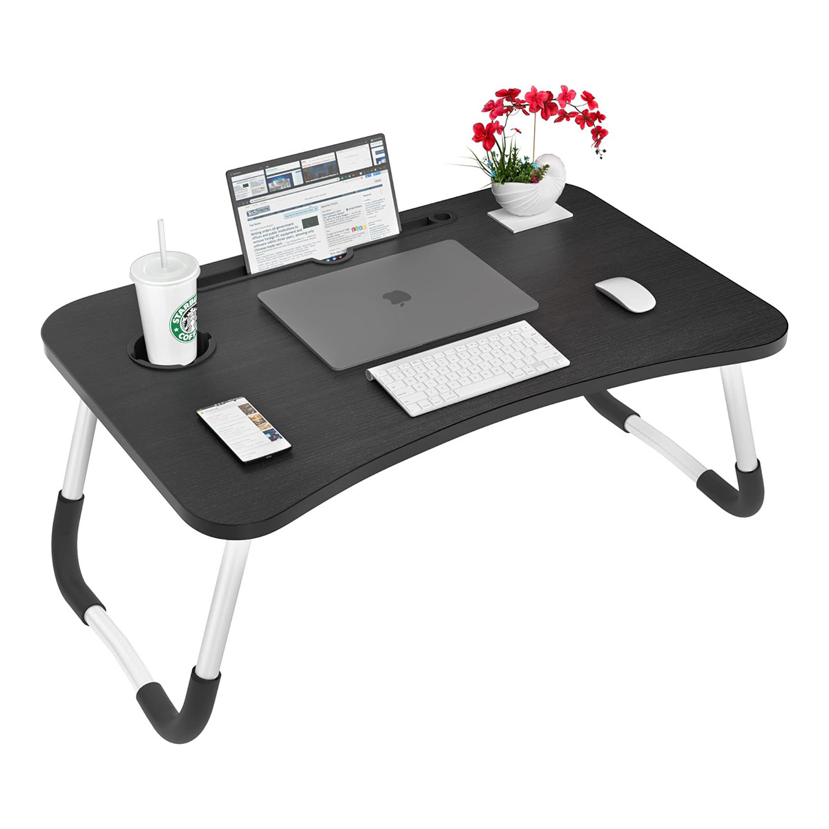 Portable Foldable Home Laptop/Notebook Stand Desk/Study Table - Laptop Stand - Black Color
