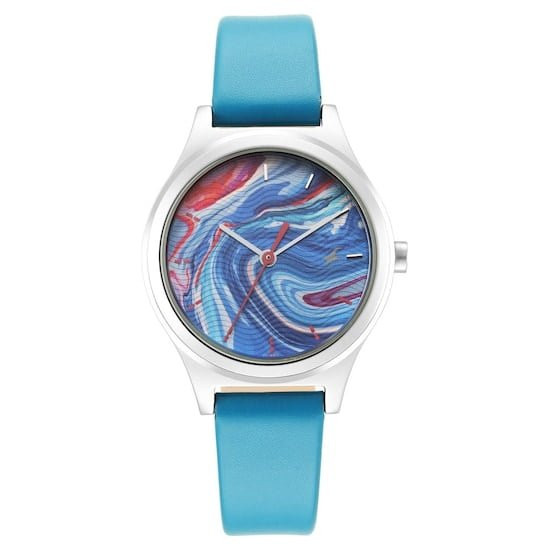 Fastrack 6152SL05 Stunners Multicolor Dial Blue Leather Strap Women’s Watch