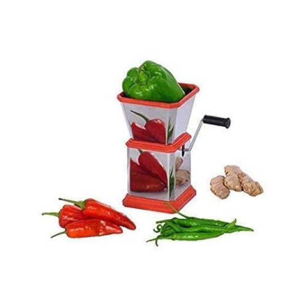 Stainless Steel Dry Fruit & Vegetable Cutter And Chopper- Red Color