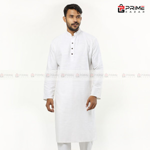 White Color Formal Fashionable Khadi Cotton Panjabi For Men