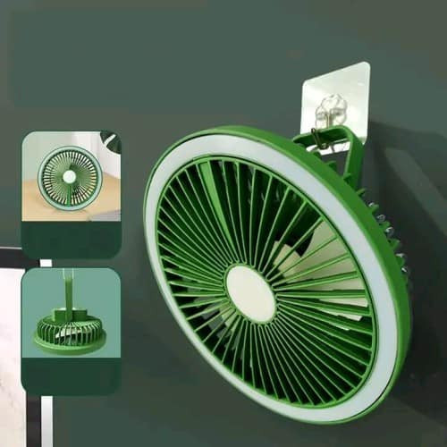 Rechargeable Fan With Table Lamp
