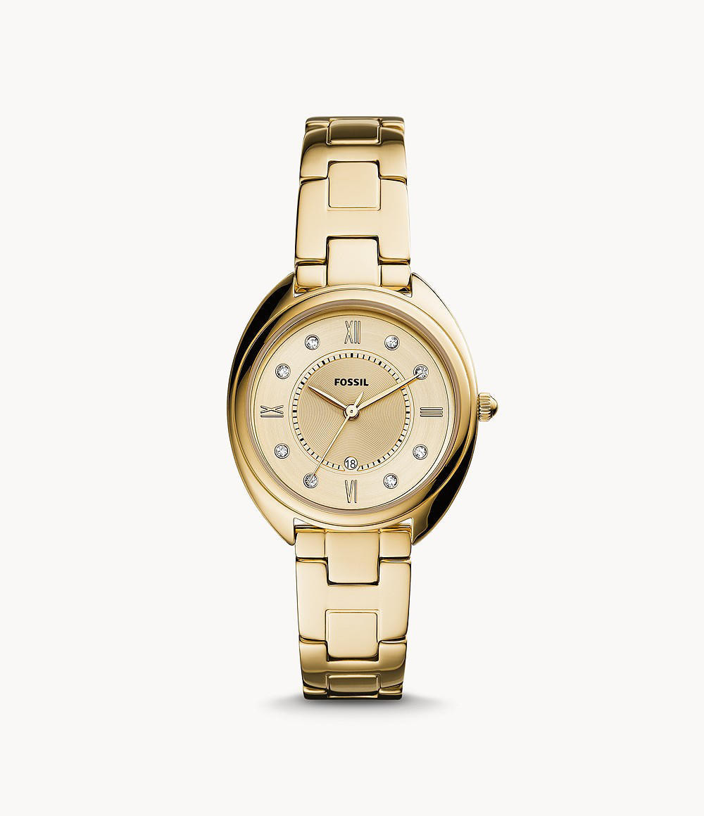 Three-Hand Date Gold-Tone Stainless Steel Women's Watch