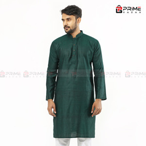 Green Color Formal Fashionable Khadi Dhotar Cotton Panjabi For Men