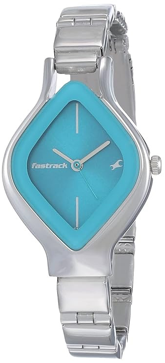Fastrack NL6109SM03 Blue Dial Silver Stainless Steel Strap Watch for Girls