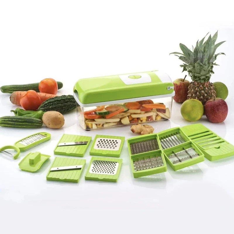 PLATINUM 16-In-1 Quicker Vegetable Chipser Slicer Grater & Chopper Vegetable & Fruit Grater & Slicer  (1 Chopper, 16 Slicer)