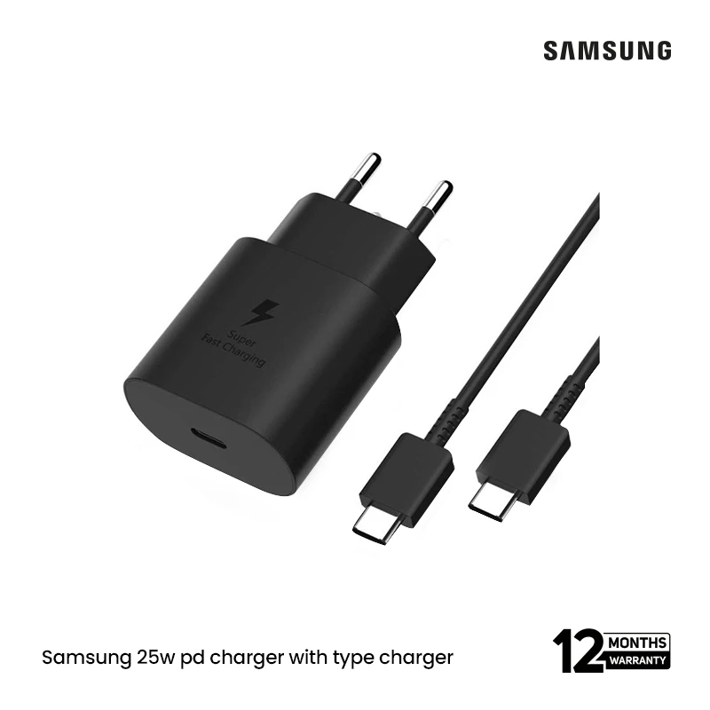 Samsung 25W PD Charger With Type-C To Type-C Cable (3A)