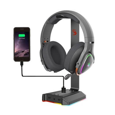 A4TECH Bloody GS2 Headphone Stand 3*USB 2.0 1*AUX 4-Pin 3.5mm